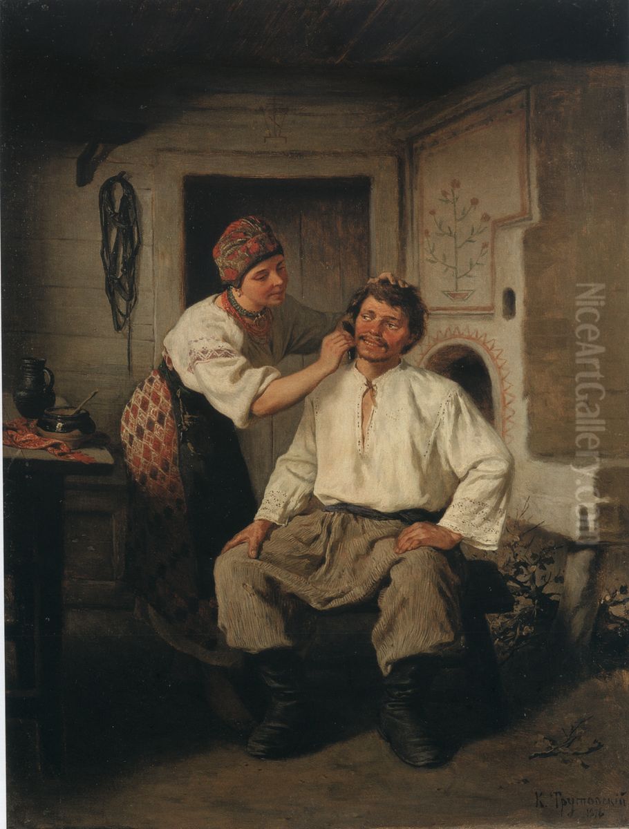 Zanrova scena Oil Painting by Konstantin Trutovsky