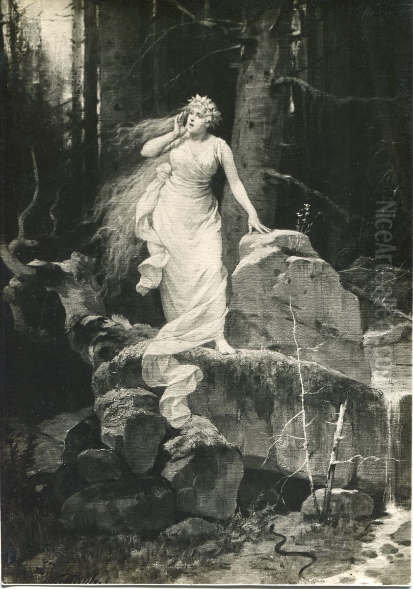 Vila (Echo in the Carpathians) Oil Painting by Gyorgy Vastagh