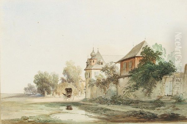 Das Brauhaus Goss bei Leoben Oil Painting by Ignaz Raffalt