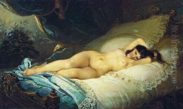 Naked woman Oil Painting by Firs Zhuravlev