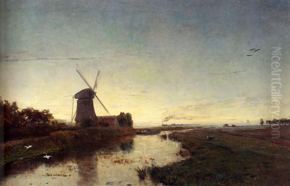 View near Amsterdam Oil Painting by Paul Joseph Constantine Gabriel