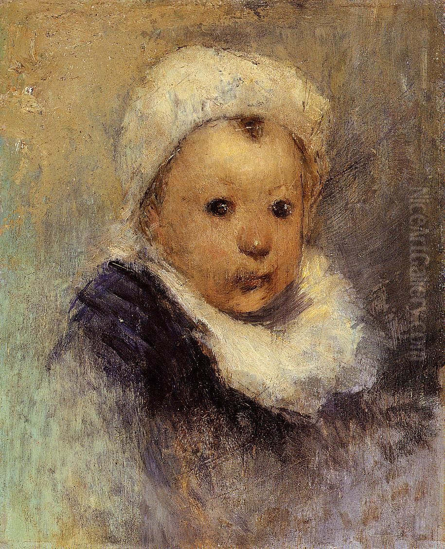 Portrait of a Child (maybe Aline Gauguin) Oil Painting by Paul Gauguin