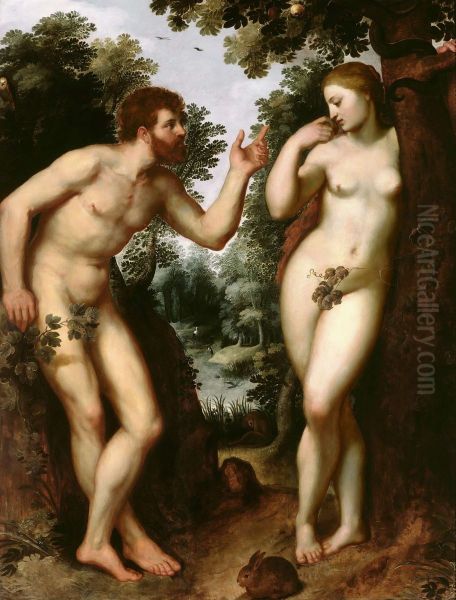 Adam   and  Eve Oil Painting by (studio of) Rubens, Peter Paul