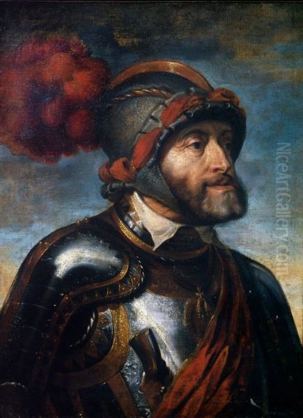Portrait of emperor Charles V in armor Oil Painting by (studio of) Rubens, Peter Paul