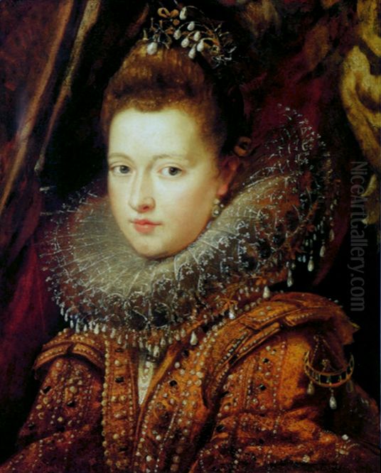 Portrait of princess Margherita Gonzaga (1564-1618) Oil Painting by (studio of) Rubens, Peter Paul
