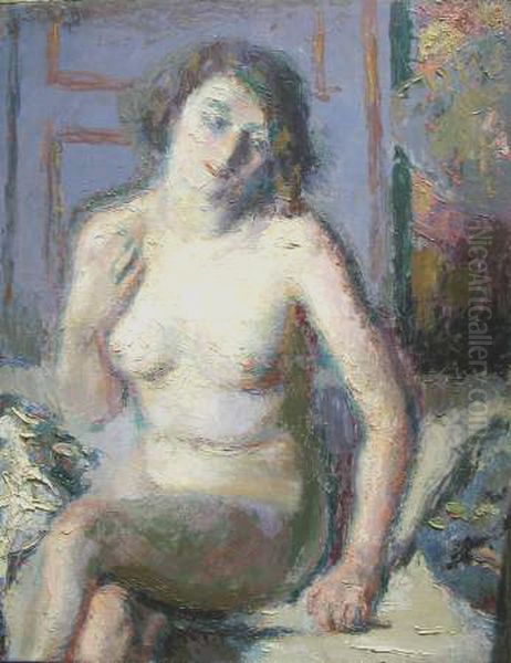 Nu assis Oil Painting by Leon Gard