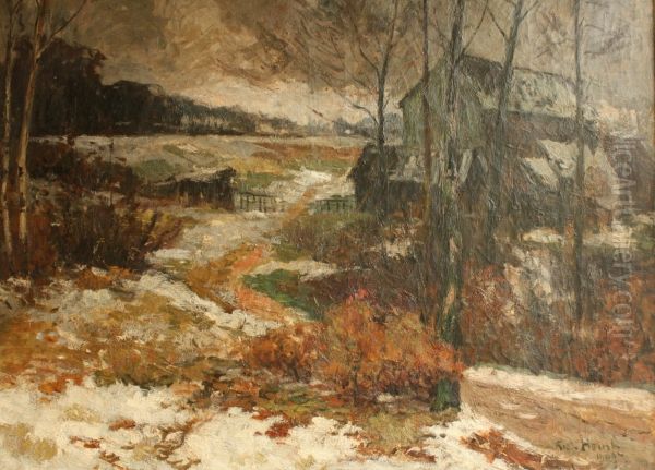 Neige fondante dans les Abruzzes Oil Painting by Richard Heintz