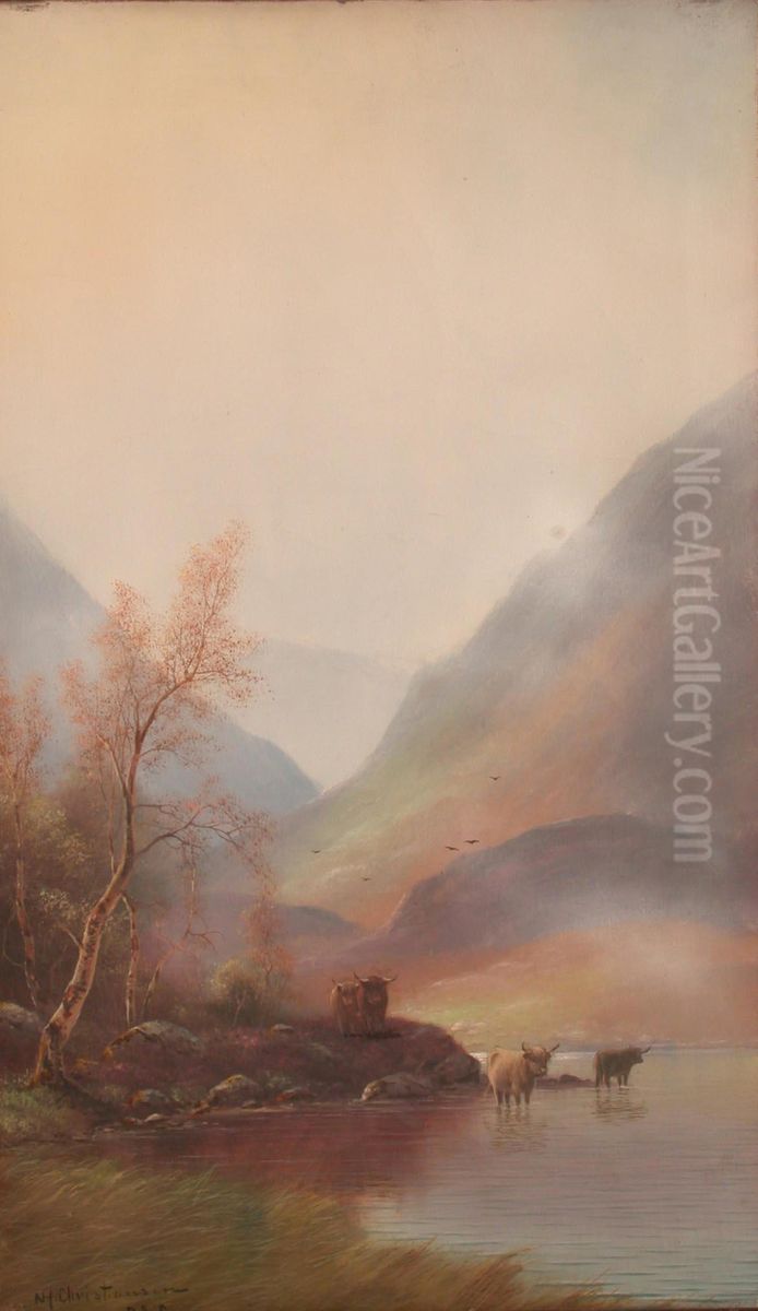 Highland landscape. Oil Painting by Niels H. Christiansen