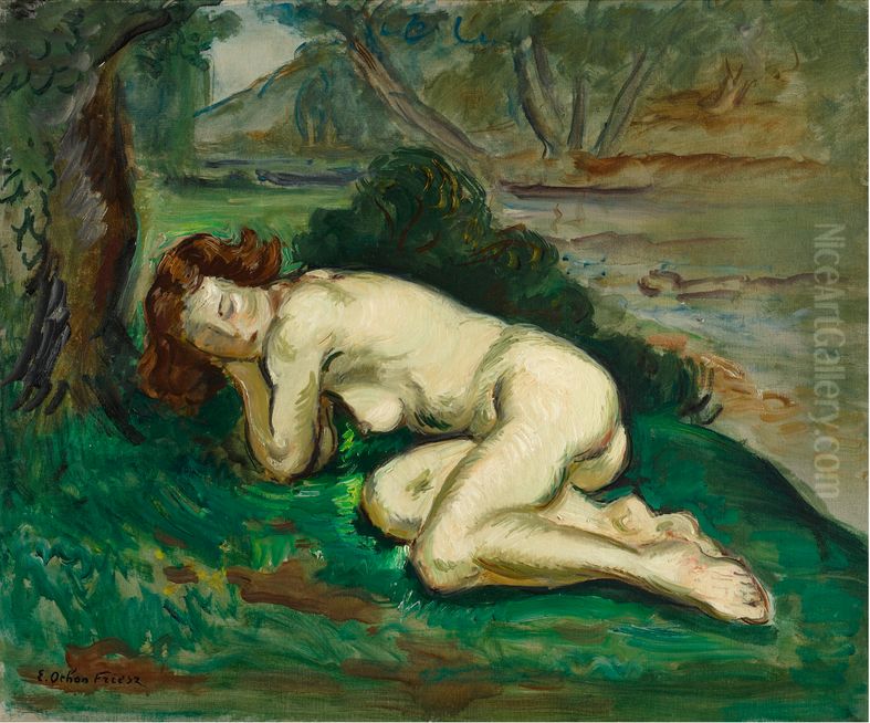 Nu allongee Oil Painting by Othon Friesz