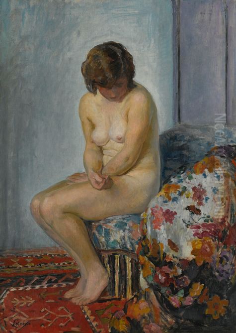 Nu au tapis rouge Oil Painting by Henri Lebasque