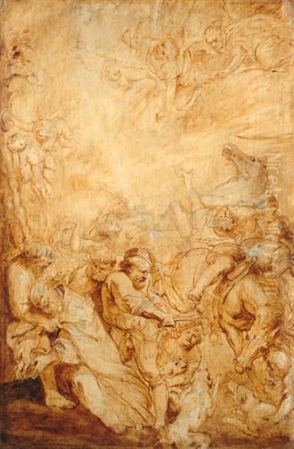 The martyrdom of Saint Livinus Oil Painting by (studio of) Rubens, Peter Paul