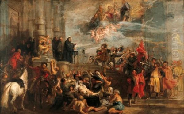 The miracles of Saint Benedict Oil Painting by (studio of) Rubens, Peter Paul