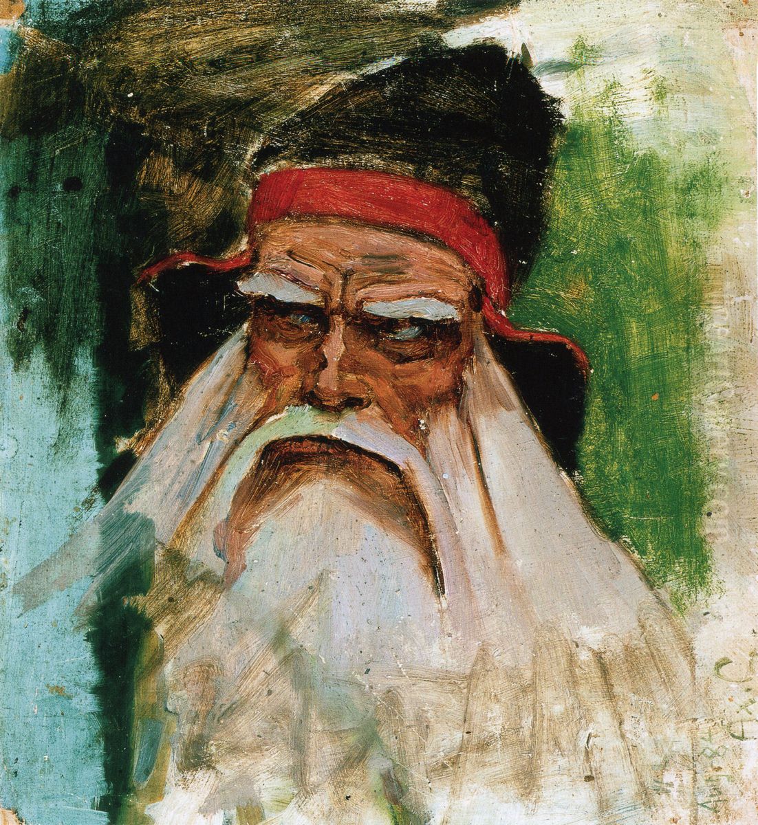 Head of Vainamoinen Oil Painting by Akseli Valdemar Gallen-Kallela