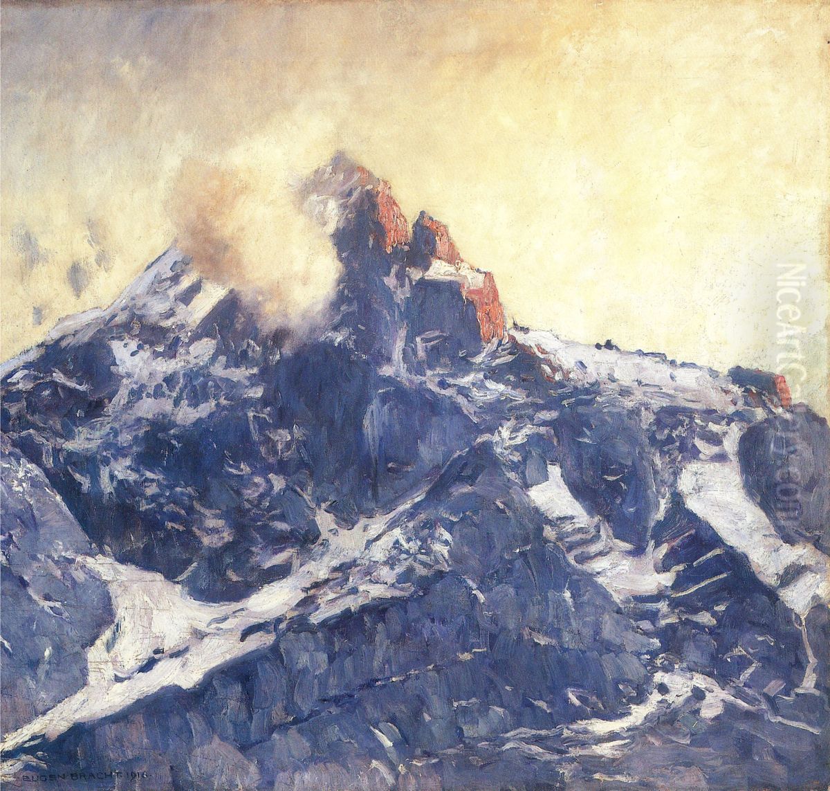 Zugspitze Oil Painting by Eugen Bracht