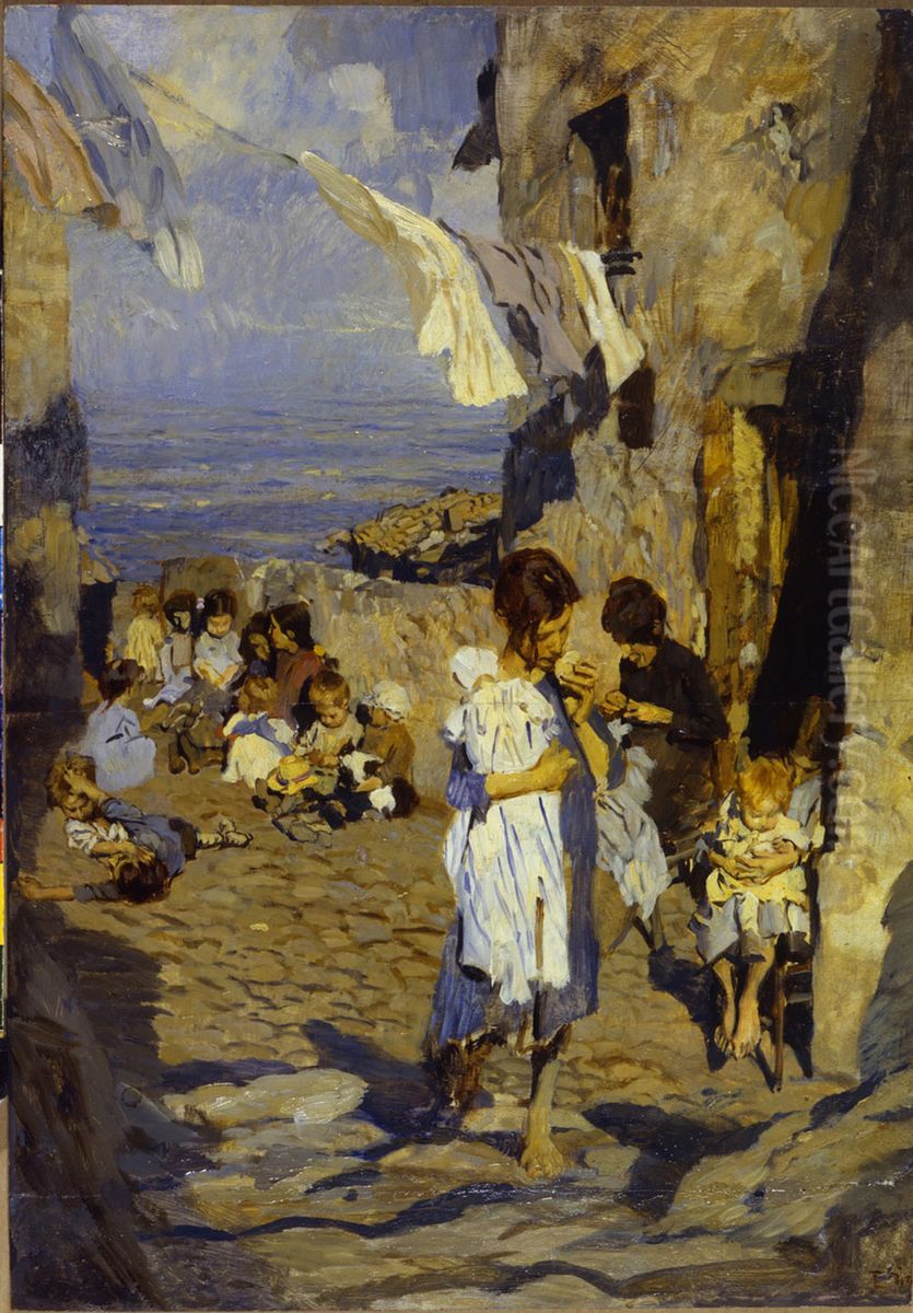 The world does not end Oil Painting by Ettore Tito