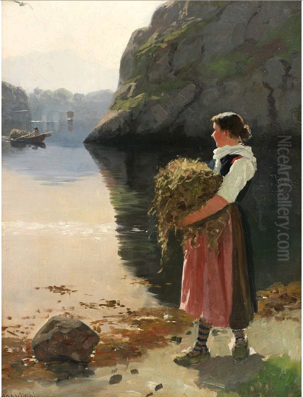 Beim Heutransport Oil Painting by Hans Dahl