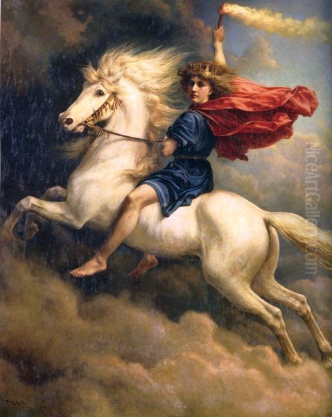 Dagr Oil Painting by Peter Nicolai Arbo