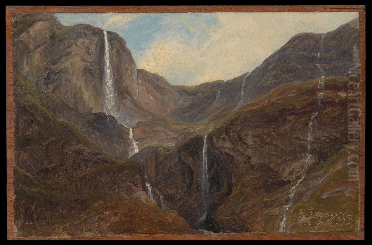 Gudvangen Oil Painting by Thomas Fearnley