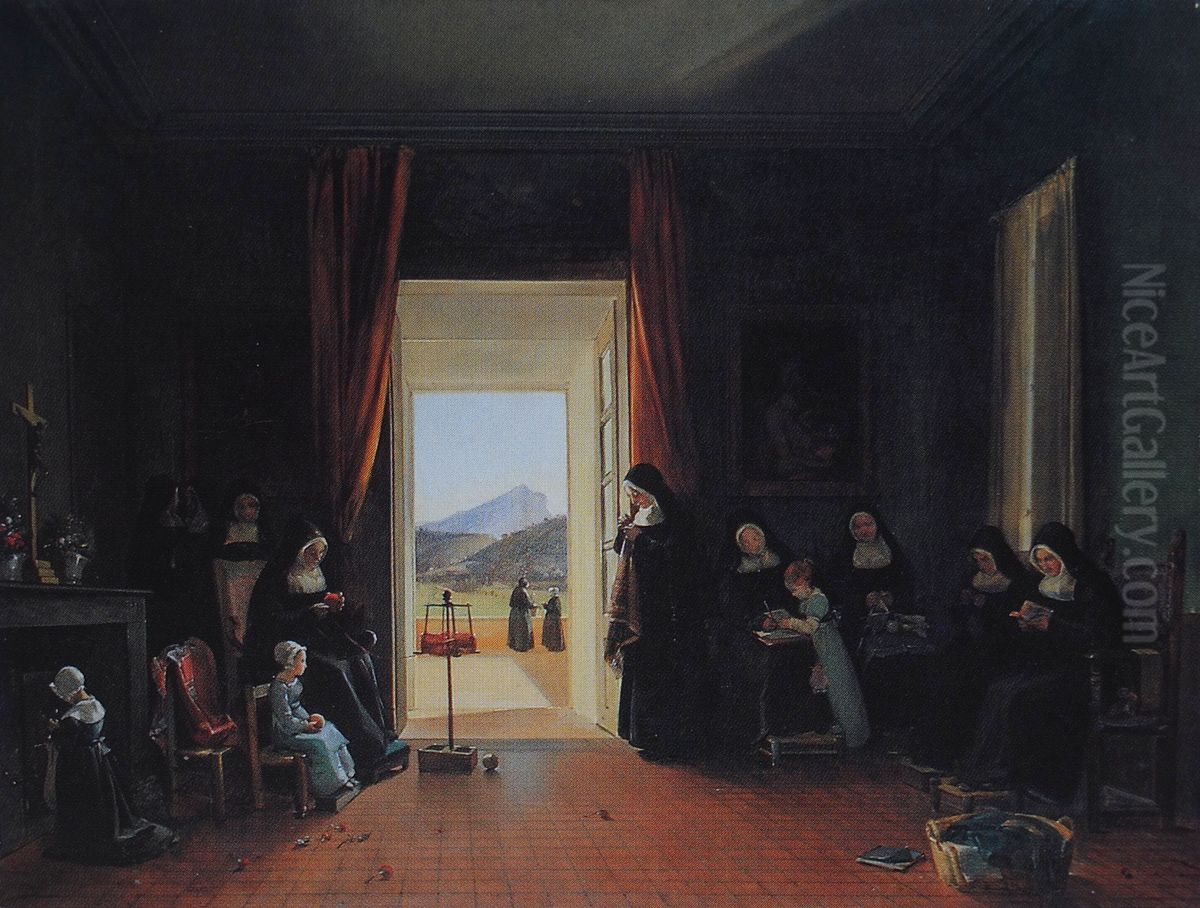 L'Ecole des soeurs Oil Painting by Francois Marius Granet