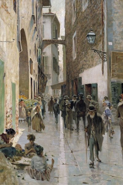 Il ghetto di Firenze (II) Oil Painting by Telemaco Signorini