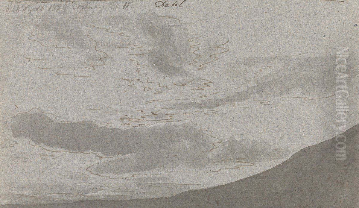 Etude de nuages Oil Painting by Johan Wilhelm Ludwig Dahl