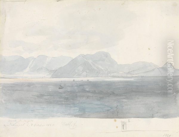Monte S. Angelo Oil Painting by Johan Wilhelm Ludwig Dahl