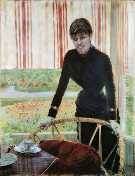 Coffee on the veranda Oil Painting by Giuseppe de Nittis