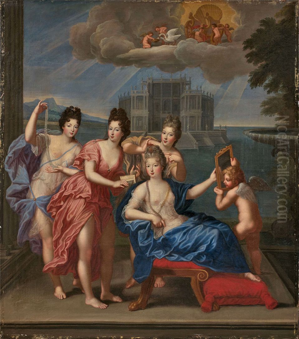 Portrait presume des filles du roi Louis XIV en Venus et ses nymphes Oil Painting by Pierre Gobert