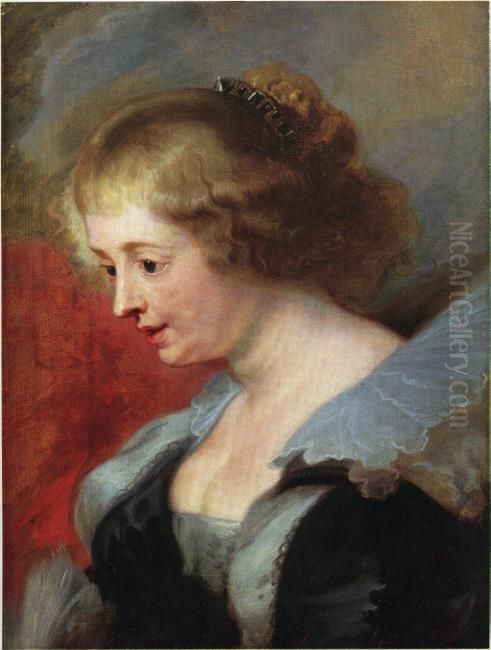 Portrait of Helena Fourment (1614-1673) Oil Painting by (studio of) Rubens, Peter Paul