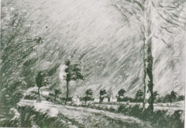 Storm (The Big Storm). Oil Painting by Walter Gramatte