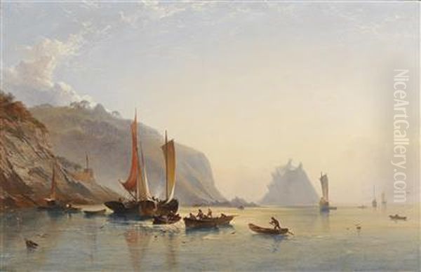Boats Tucking Oil Painting by William Williams