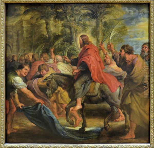 L'Entree du Christ a Jerusalem Oil Painting by Peter Paul Rubens