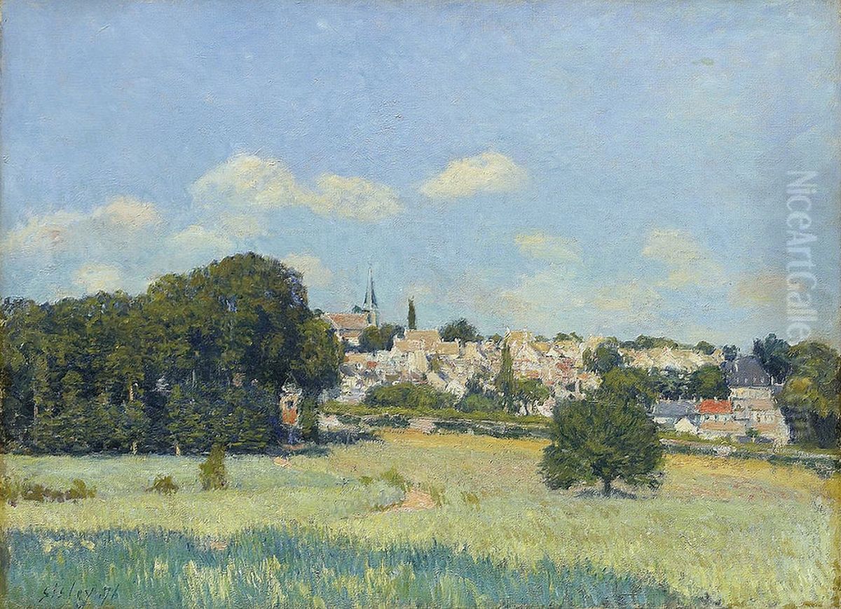 Vue de Marly-le-Roi sous le soleil Oil Painting by Alfred Sisley