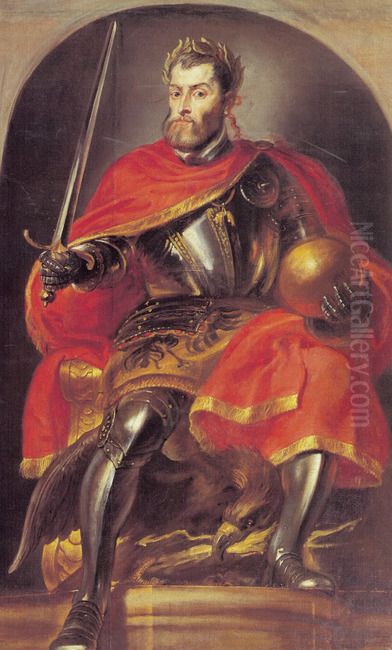 Portrait of the Emperor Charles V (Pompa Introitus Ferdinandi) Oil Painting by (studio of) Rubens, Peter Paul