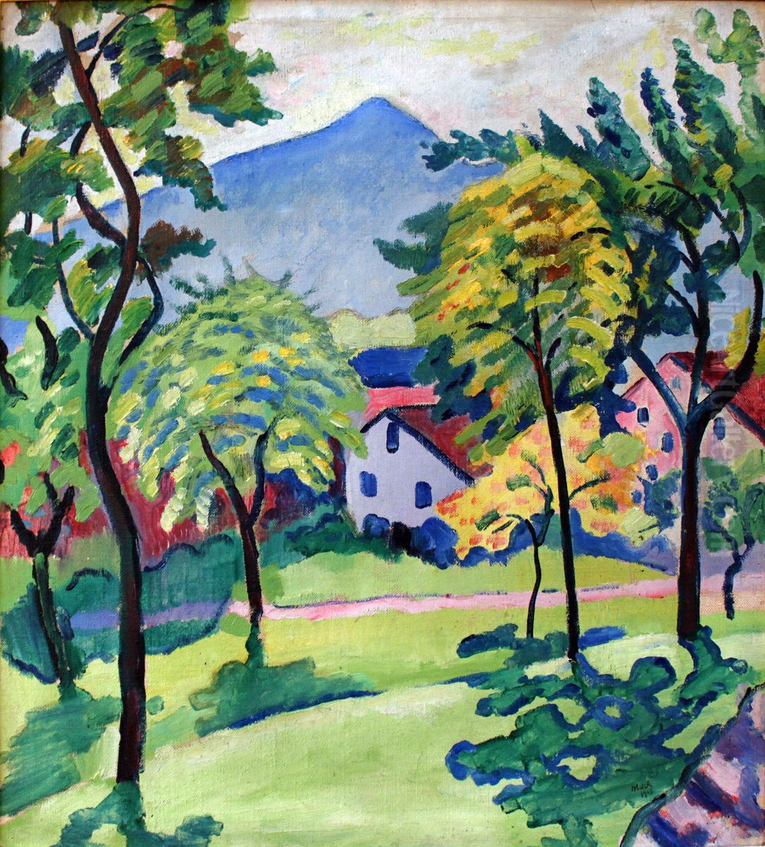 Tegernsee Landscape Oil Painting by August Macke
