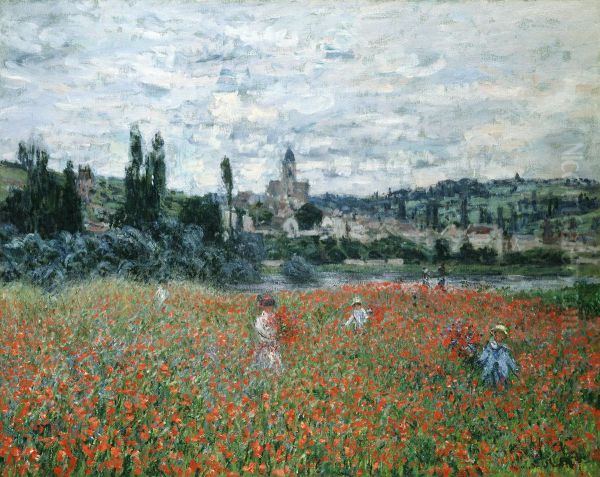 Les Coquelicots pres de Vetheuil Oil Painting by Claude Monet