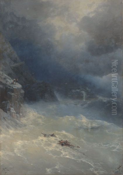 The storm at Cape Aya Oil Painting by Ivan Aivazovsky
