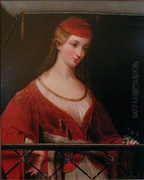 Young Greek Woman Oil Painting by Coralie Ferey