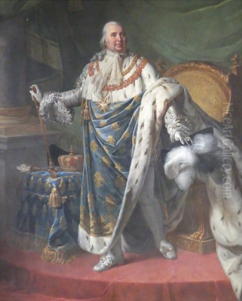 Portrait en pied de Louis XVIII Oil Painting by Louise Bouteiller