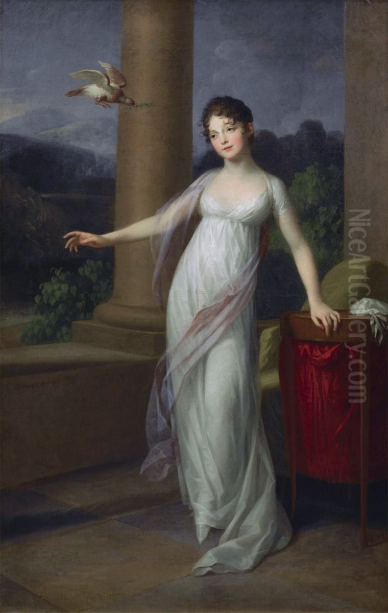 Amalie von Levetzow (1788-1868) Oil Painting by Johann Friedrich August Tischbein