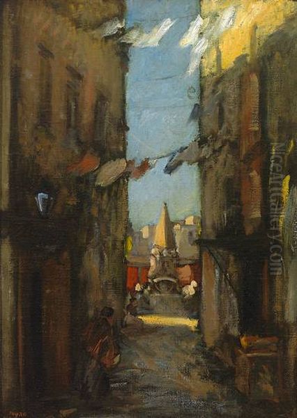 Street in Naples Oil Painting by Amandus Faure