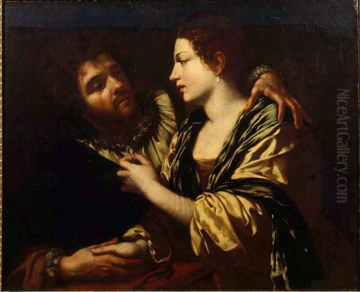 Amanti Oil Painting by Simon Vouet