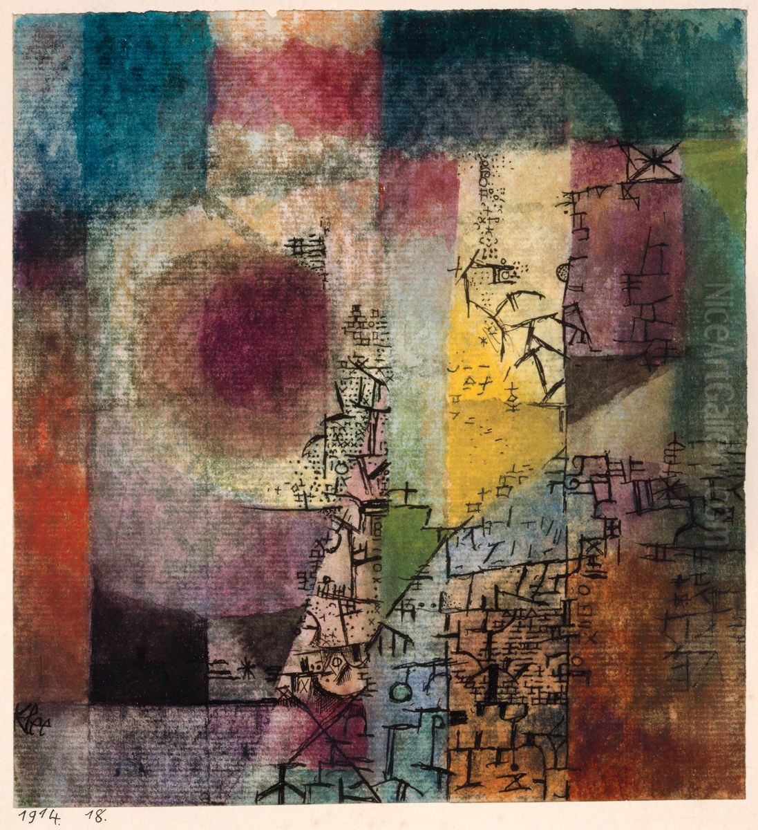 Zonder titel Oil Painting by Paul Klee Zonder titel Oil Painting by Paul Klee