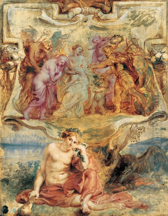 Henry IV Seizing the Opportunity to Conclude Peace, also known as Occasio Oil Painting by (studio of) Rubens, Peter Paul