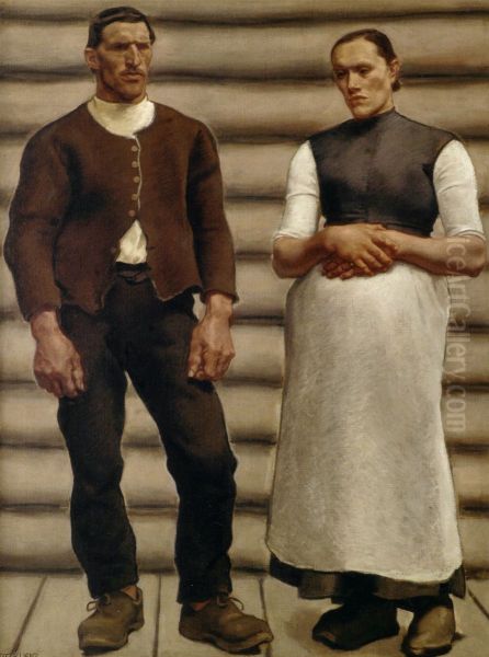 Mann und Weib Oil Painting by Albin Egger-Lienz