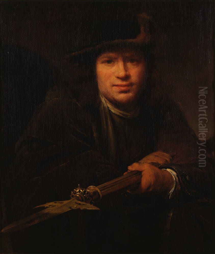 Man with a halberd Oil Painting by Arent de Gelder