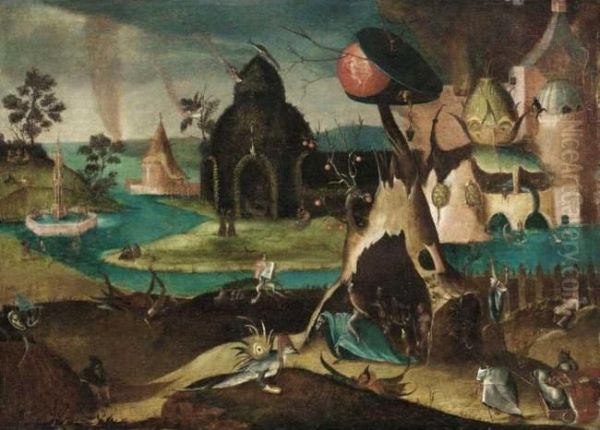 Hell scene with the fountain of life Oil Painting by Pieter Brueghel the Elder