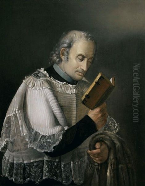 Ritratto di Giuseppe Candiani Oil Painting by Giuseppe Molteni
