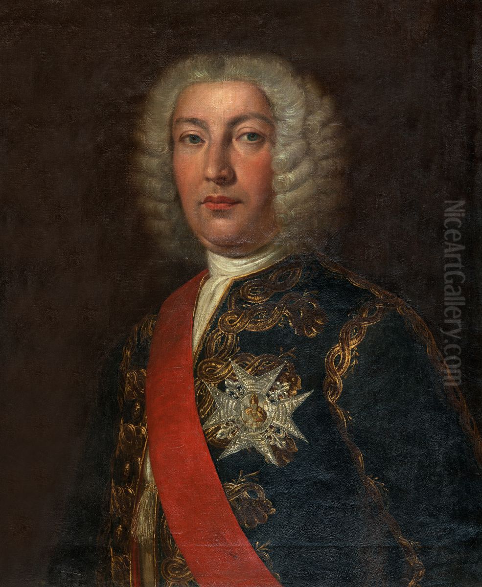 Juan Jose Navarro de Viana y Bufalo (1687-1772) Marques de la Victoria, Capitan General de la Real Armada Oil Painting by Rafael Tejeo