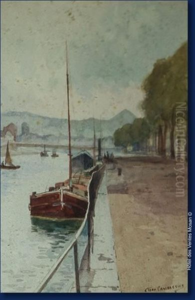 Bord De Meuse Oil Painting by Jean Cambresier
